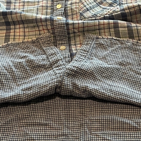 J. Jill Womens Large Blue Plaid Cotton Gauze Button Front Tunic Shirt L Long Slv - Picture 5 of 8